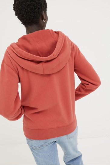 FatFace Red Amy Zip Through Hoodie