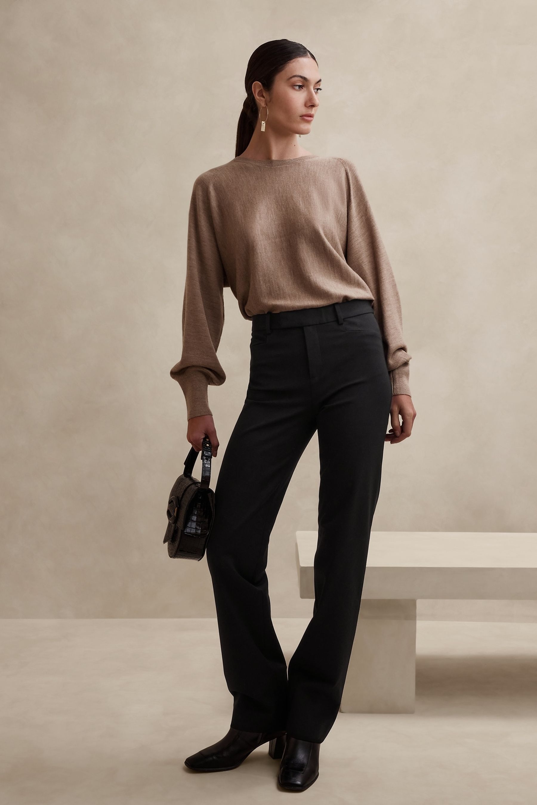 Buy Banana Republic Black Straight Sloan Trousers from the Next UK