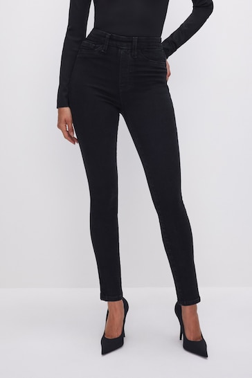 Good American Black Power Stretch Pull On Skinny Jeans