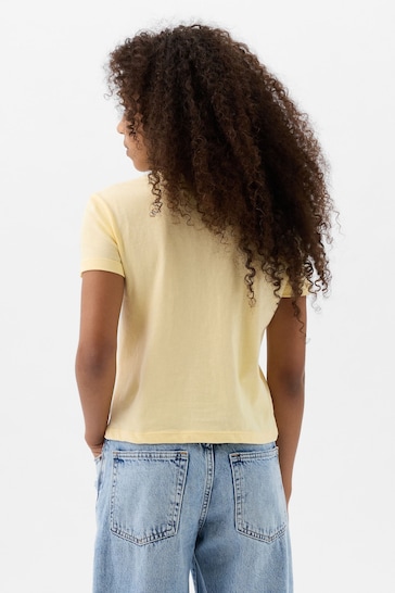 Gap Yellow Floral Logo Crew Neck Short Sleeve T-Shirt (4-13yrs)