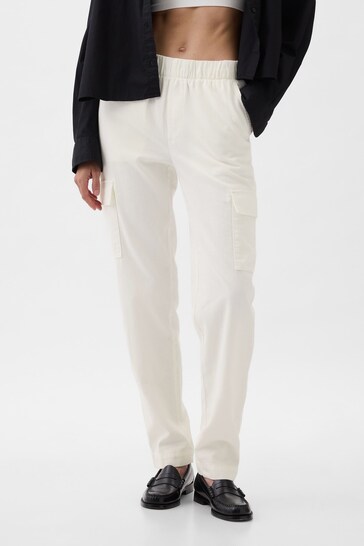 Gap White Twill Cargo Trousers