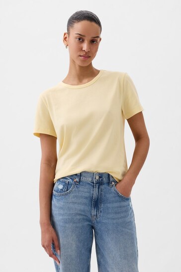 Gap Yellow Organic Cotton Vintage Crew Neck T-Shirt