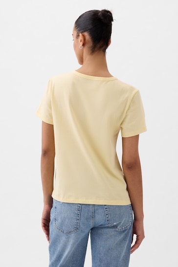 Gap Yellow Organic Cotton Vintage Crew Neck T-Shirt