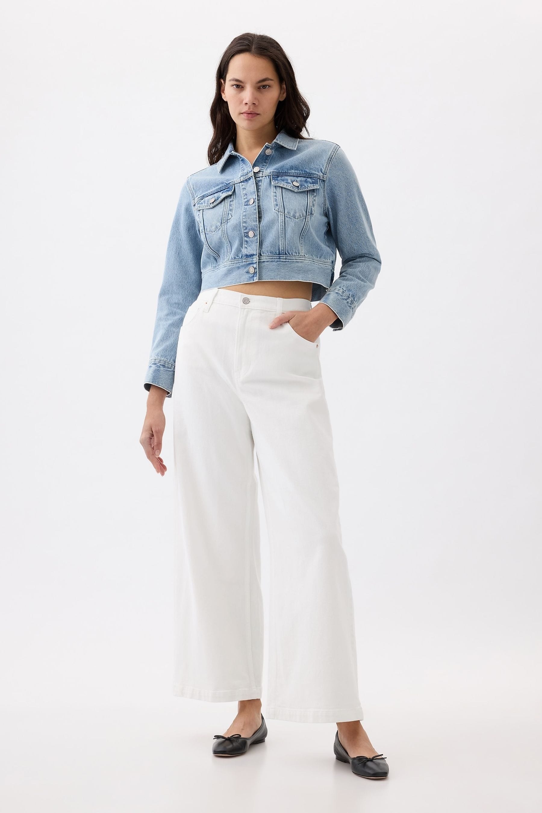 High waisted wide leg crop pants sale