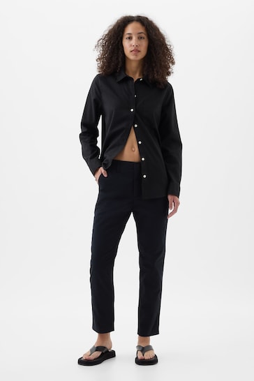 Gap Black High-Rise Downtown Chinos Trousers