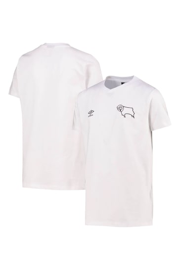 Fanatics Derby County Club Leisure White T-Shirt
