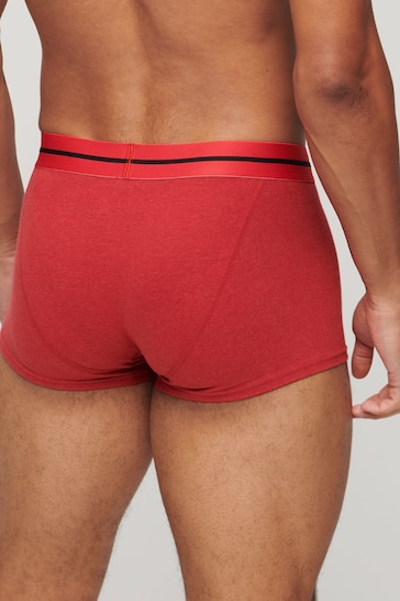 Superdry Red Cotton Trunks 3 Pack