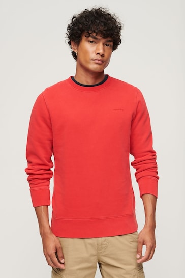 Superdry Red Vintage Washed Sweatshirt