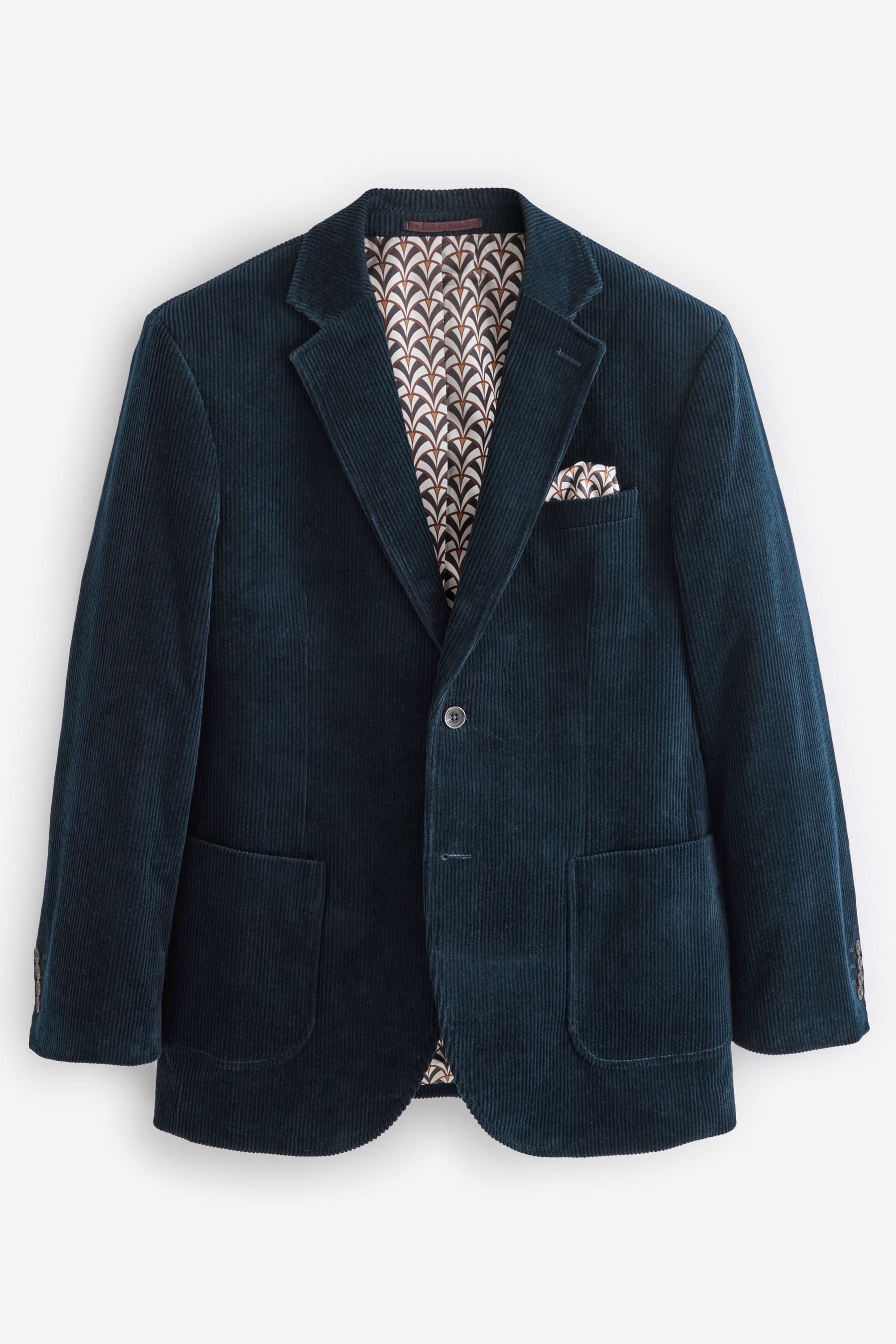Chambray Blue Regular Fit Textured Linen Blend Blazer