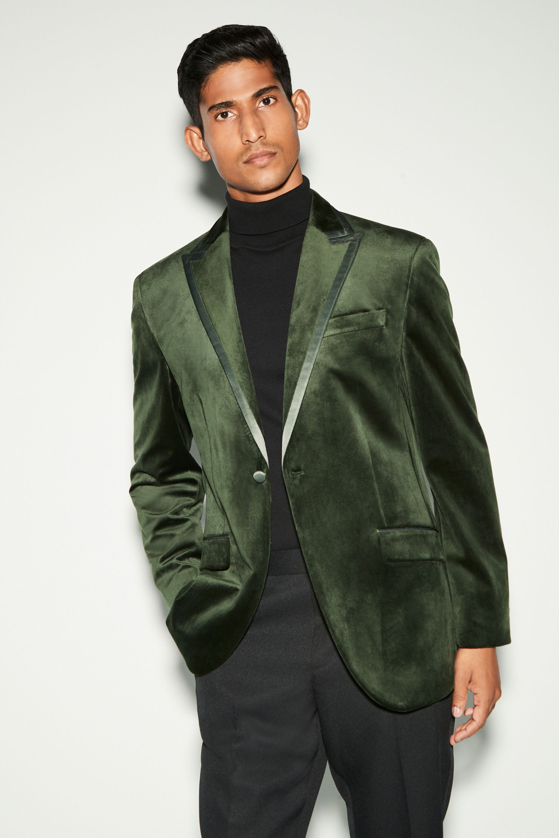 Hunter green velvet blazer mens on sale