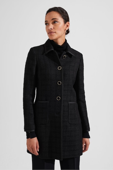 Buy Hobbs Black Elaine Tweed Coat from the Next UK online shop