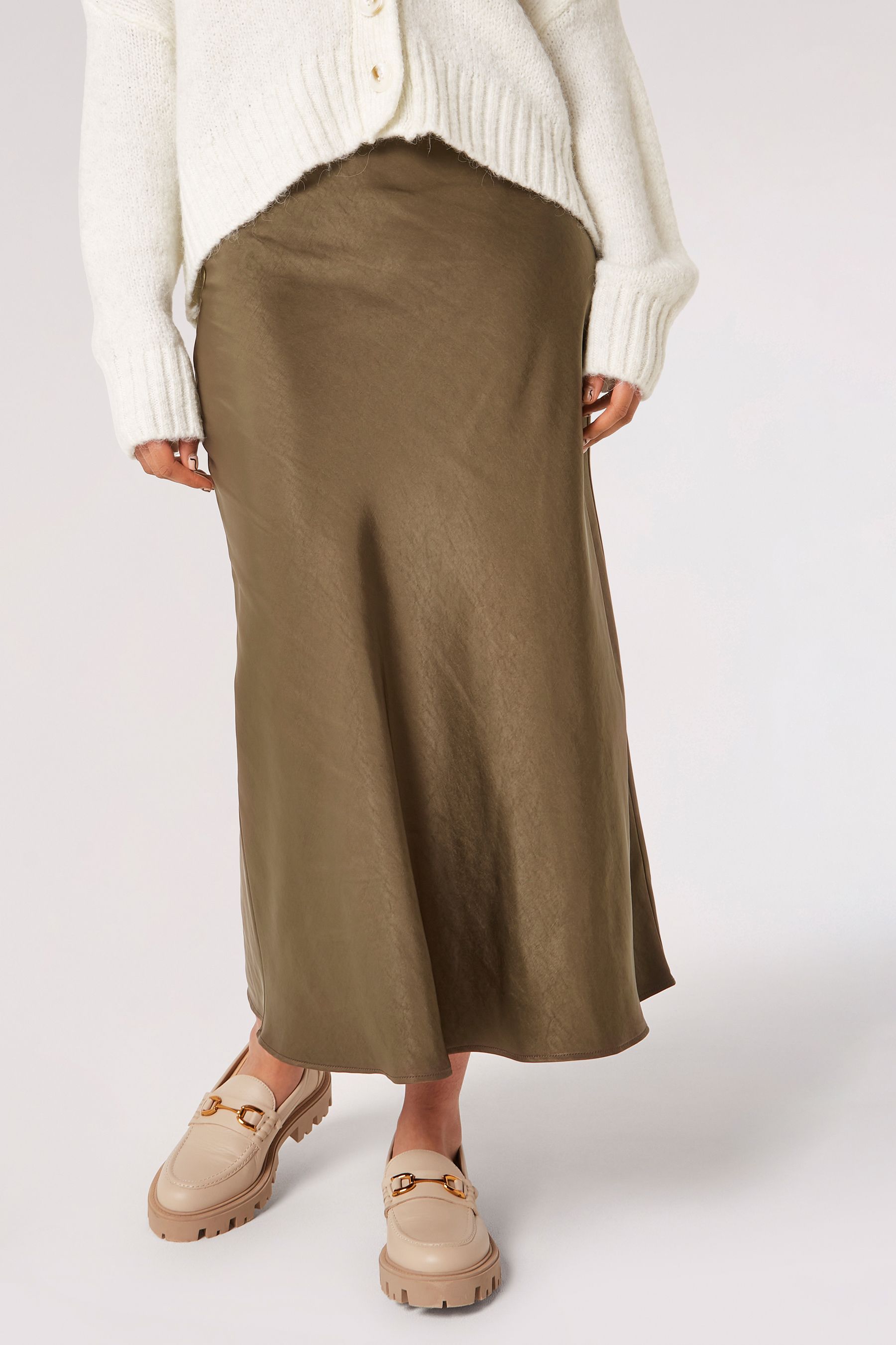 Khaki bias hotsell cut skirt
