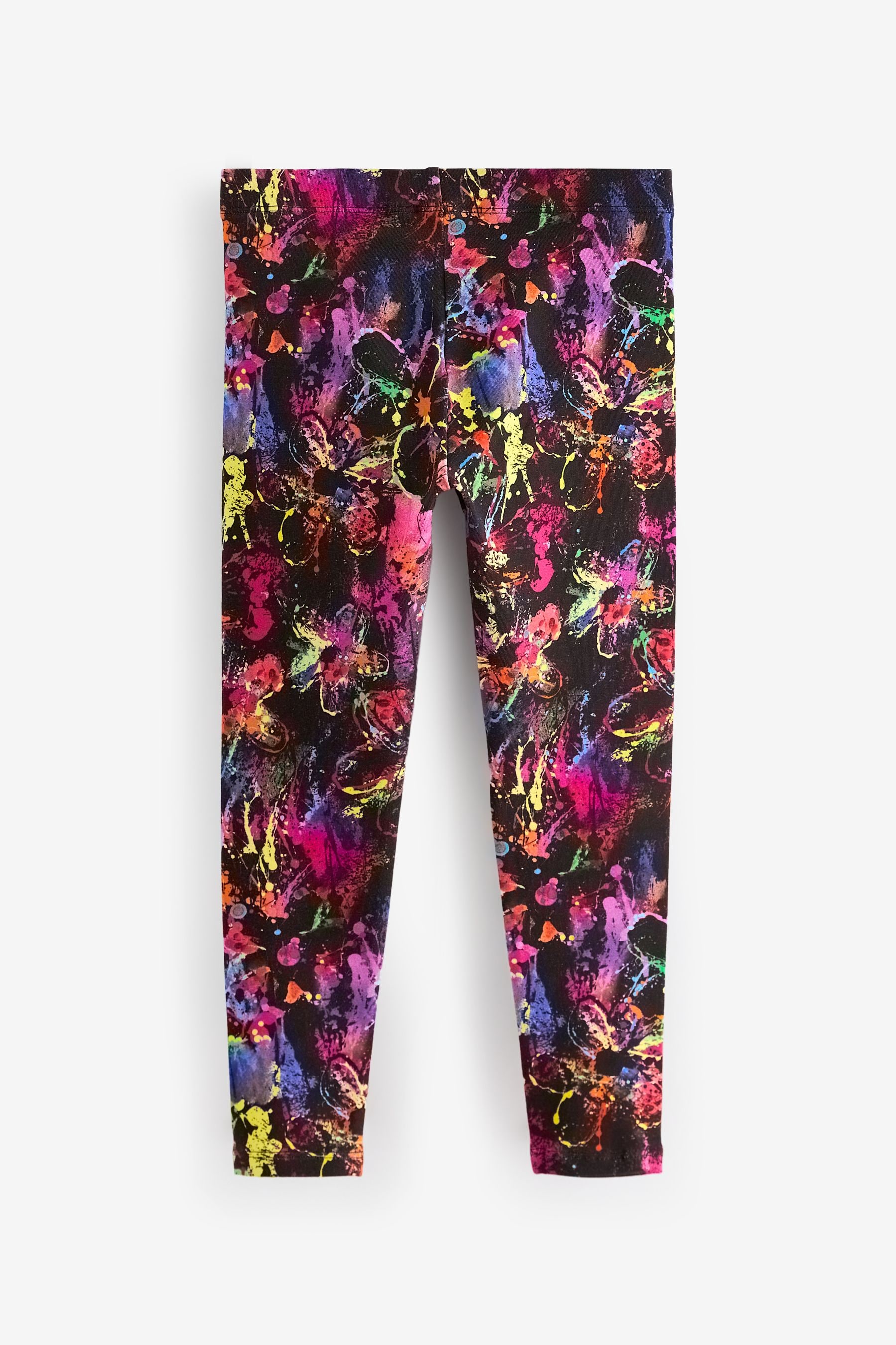 Buy Black Pink Green Splat Printed Leggings 3 16yrs from the Next UK online shop