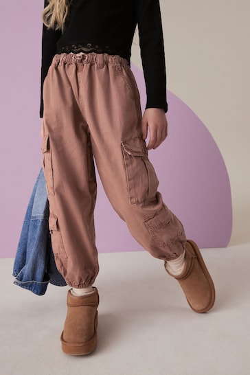 Rust Brown Parachute Cargo Trousers (3-16yrs)