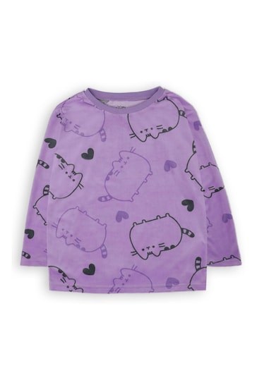 Vanilla Underground Purple Pusheen Girls Licensed Fleece Pyjamas