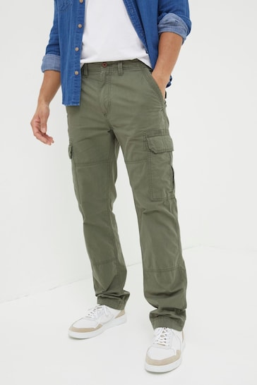 FatFace Green Corby Straight Cargo Trousers