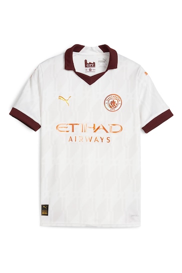 Puma White Manchester City Away Shirt 2023-24 Kids