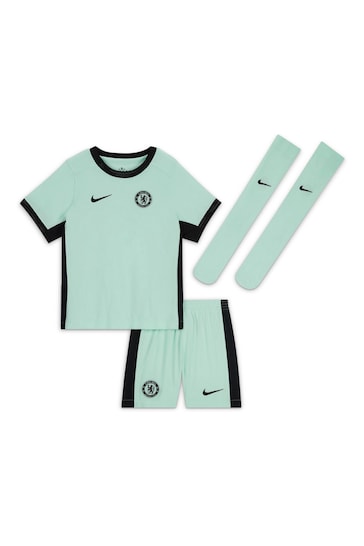 Nike Green Chelsea Third Stadium Kit 2023-24 Little Kids