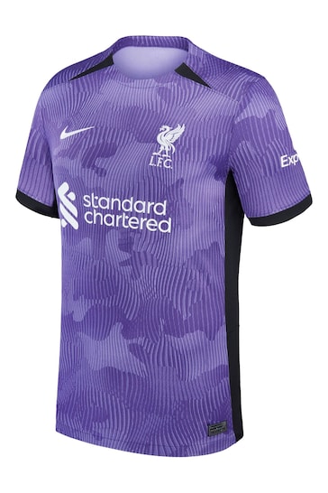 Nike Dark Purple Liverpool Third Stadium Shirt 2023-24 Kids