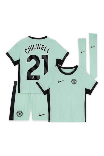 Nike Green black Chelsea Third Stadium Kit 2023-24 Little Kids