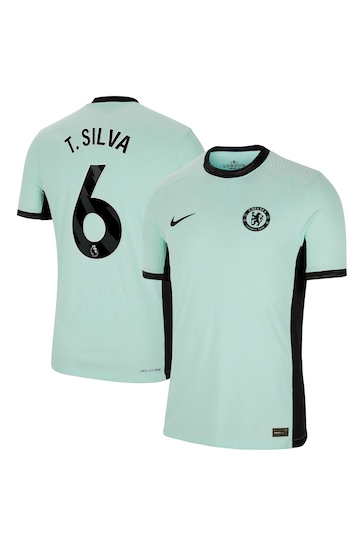 Nike Green Chelsea Third Vapor Match Shirt 2023-24 - T. Silva 6