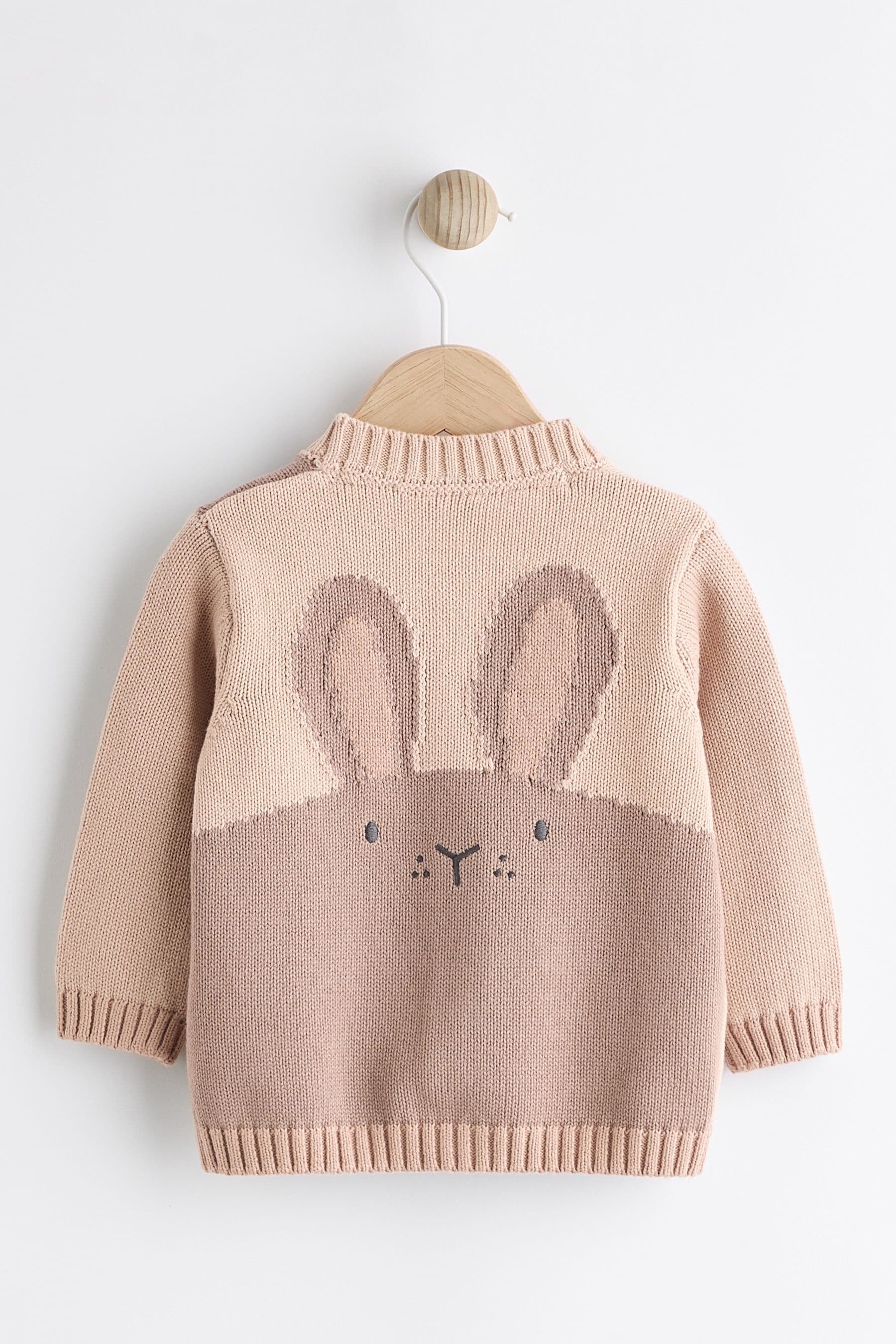 Buy Beige Baby Bunny 100 Cotton Knitted Cardigan from the Next UK online shop