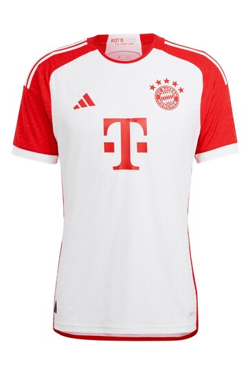 adidas White FC Bayern Home Authentic Shirt 2023-24