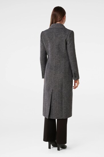 Forever New Grey Sydney Double Breasted Button Coat