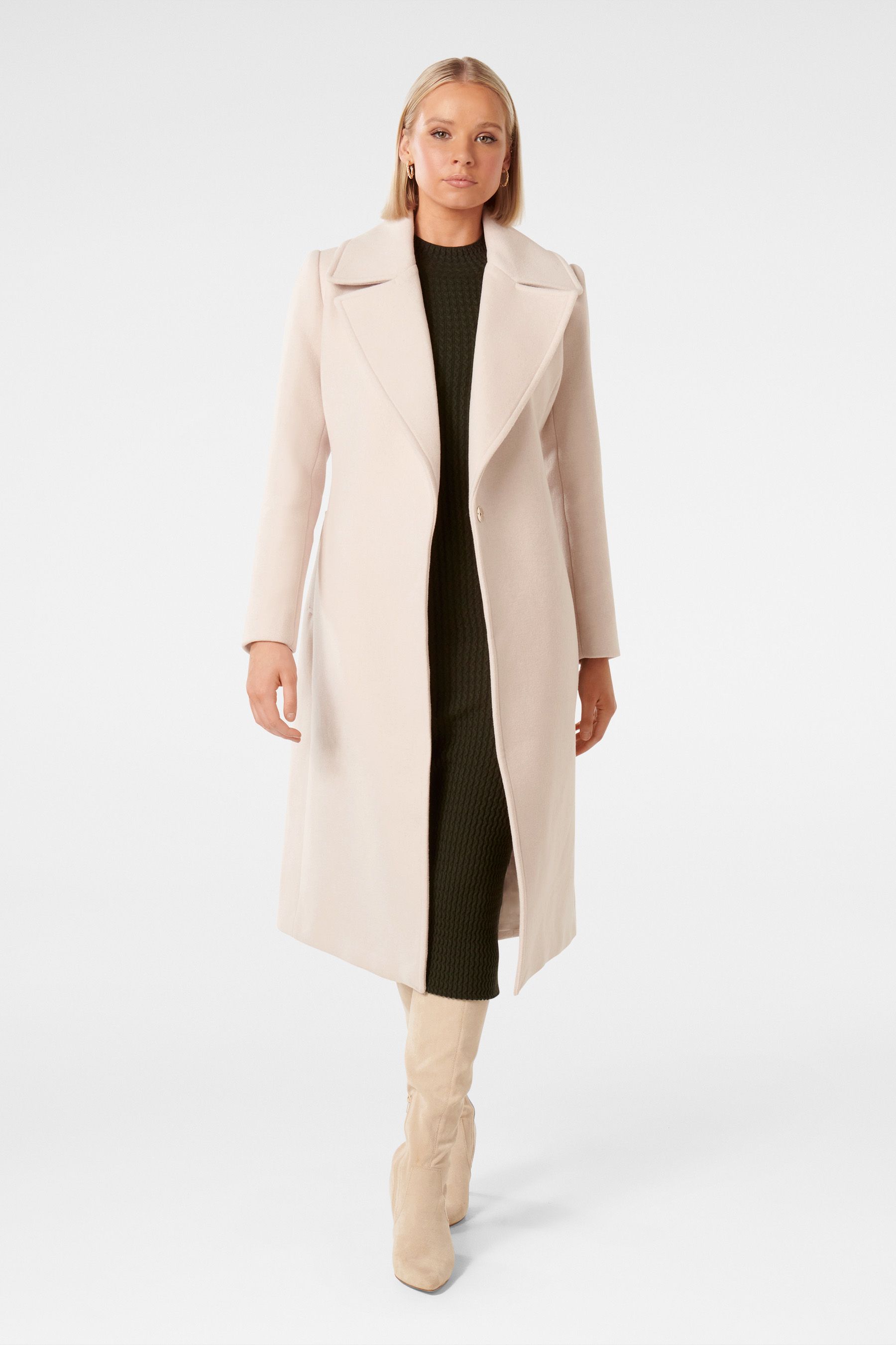 Buy Forever New Cream Amanda Belted Wrap Coat from the Next UK