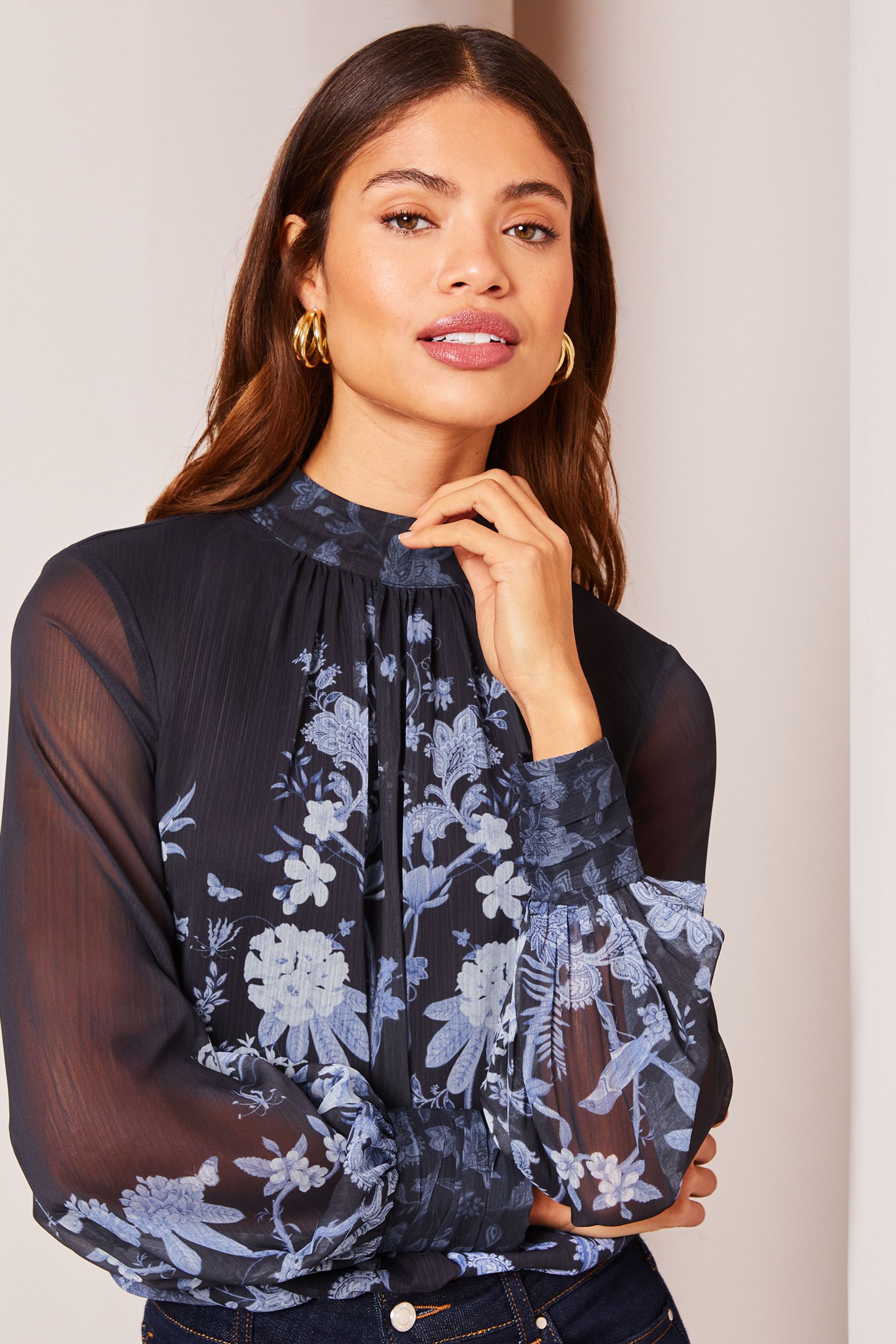 High neck blouse next hotsell