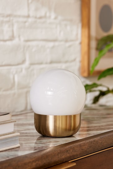 Brass Pod Rechargeable Battery Operated Touch Table Lamp