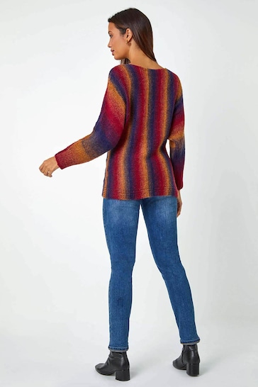 Roman Red Ombre Stripe Ribbed Stretch Jumper