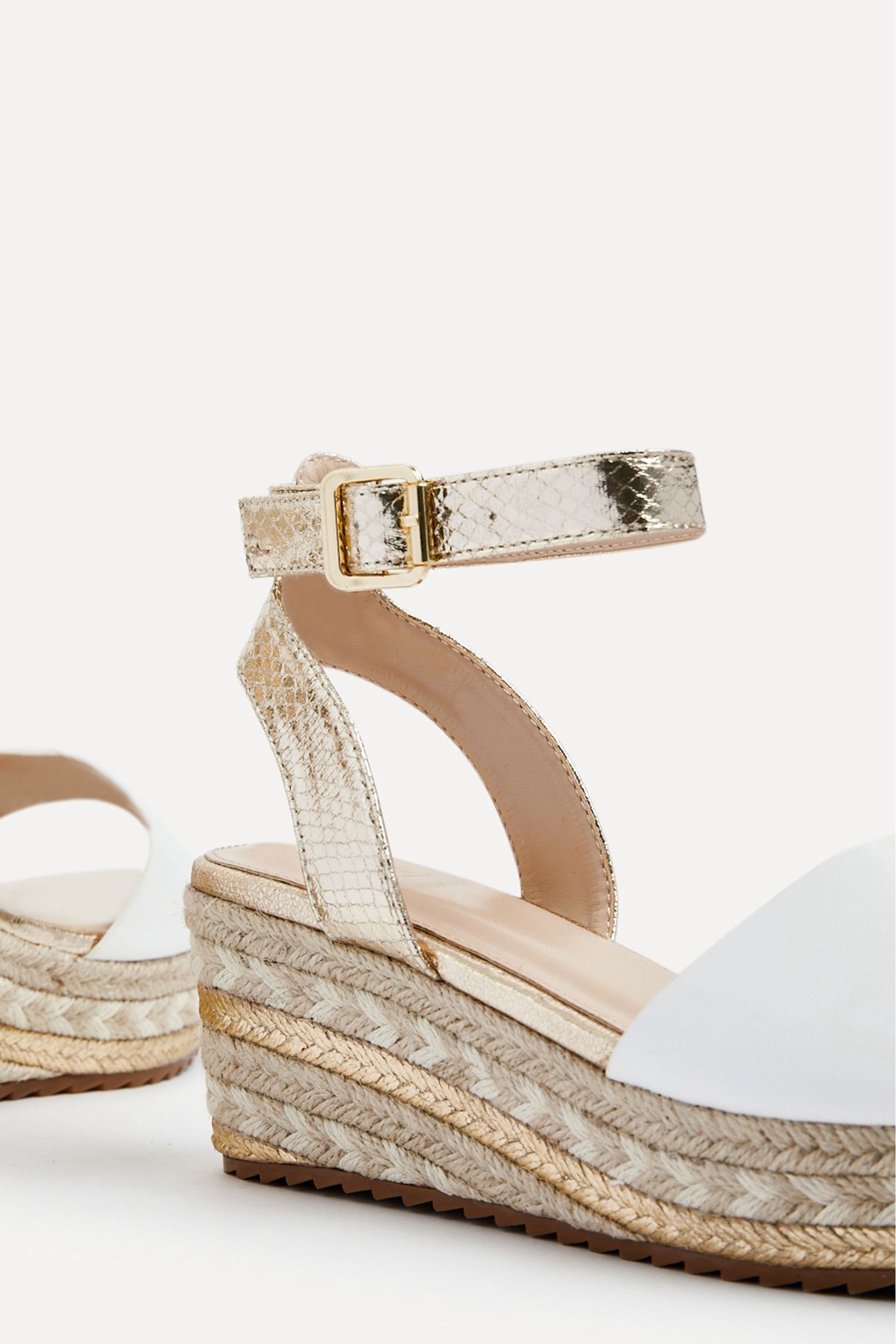 Linzi Gold Malaga Embellished Espadrille Flatform Sandals