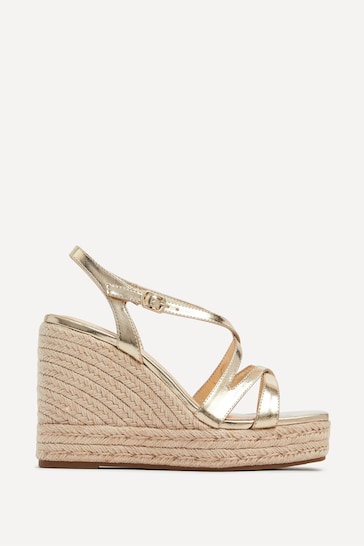 Linzi Gold Lexie Strappy Square Toe Wedges