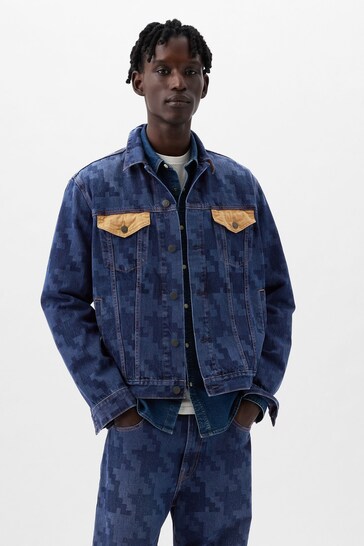 Gap Blue Dapper Dan Organic Cotton Icon Denim Jacket