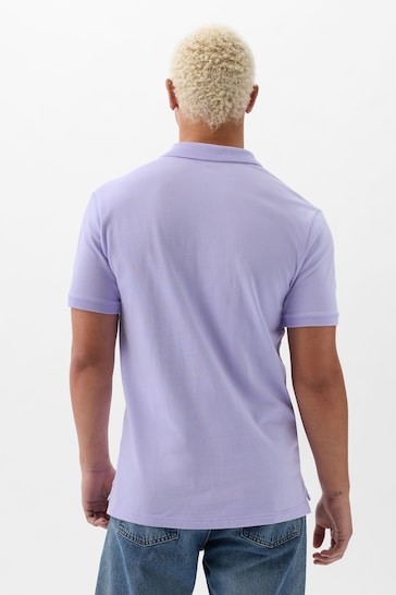 Gap Purple Logo Pique Short Sleeve Polo Shirt