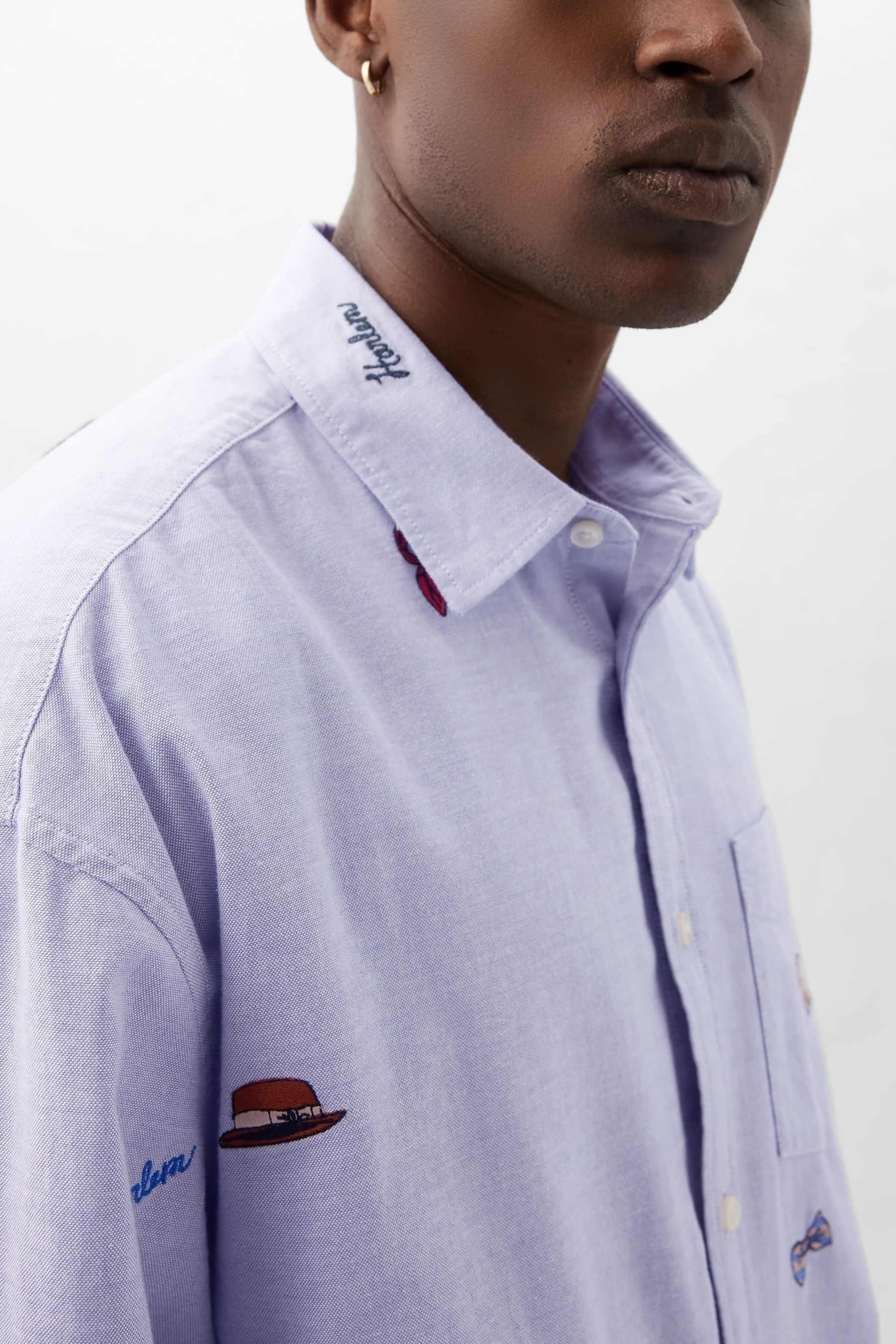 Embroidered cheap oxford shirt