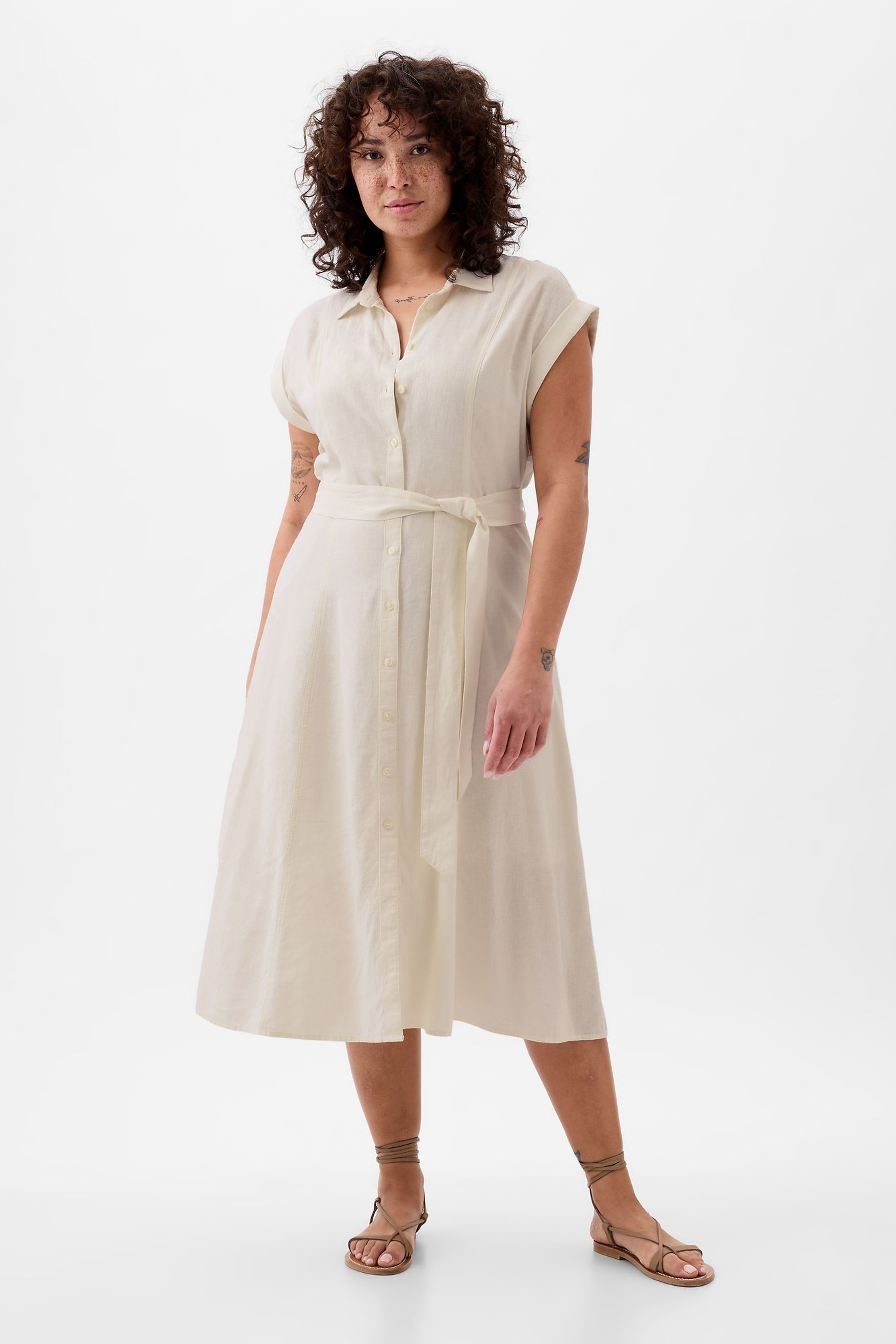 Gap white linen dress deals