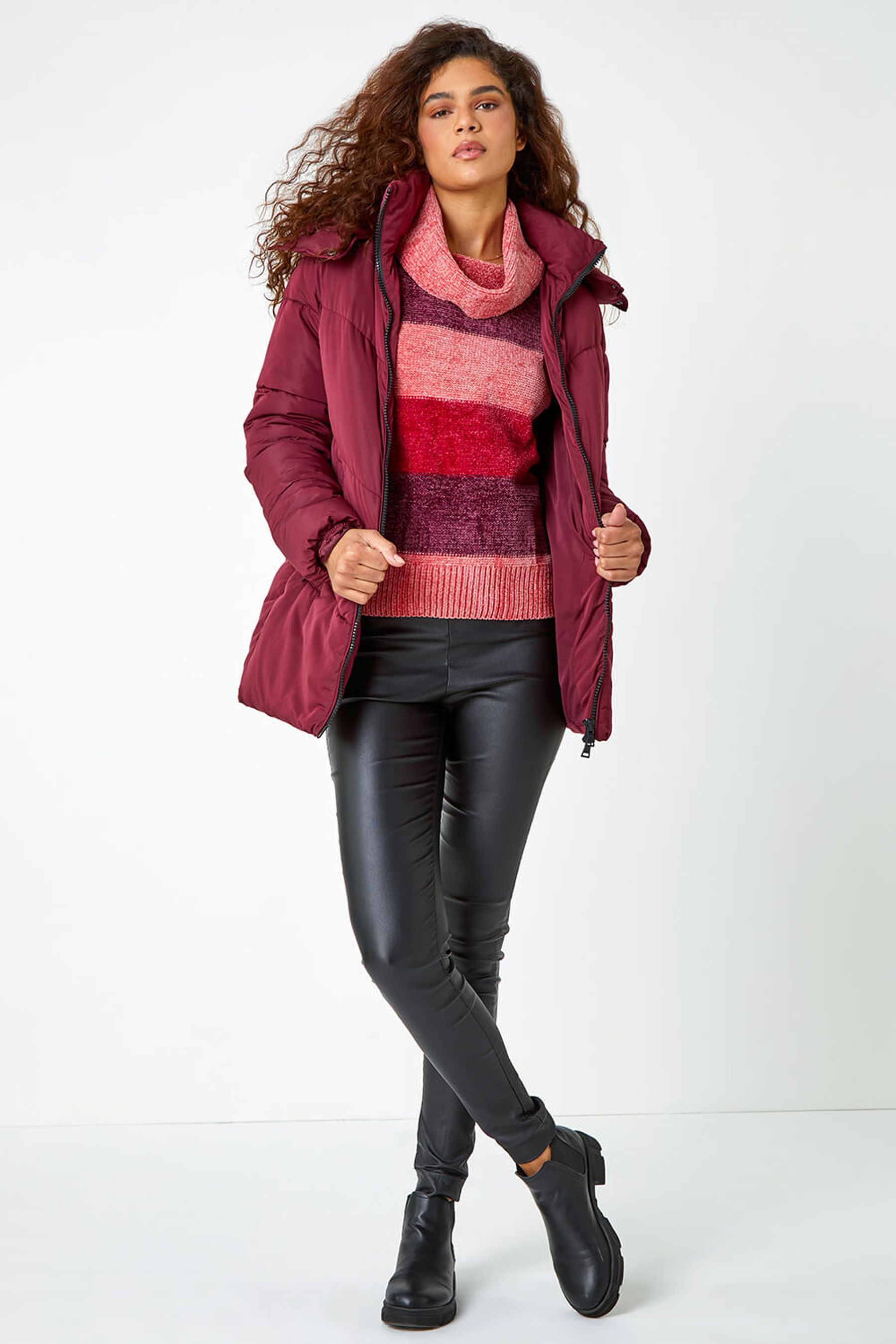 Buy Roman Red Chenille Colour Block Roll Neck Jumper from the Next UK online shop