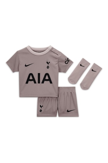 Nike Grey Chrome Tottenham Hotspur Third Stadium Kit T-Shirt 2023-24 Infants