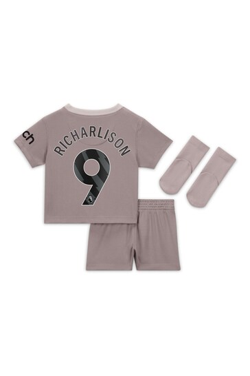 Nike Grey Chrome Tottenham Hotspur Third Stadium Kit T-Shirt 2023-24 Infants