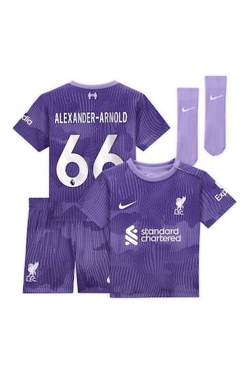Nike Purple Mini Liverpool Third Stadium Kit T-Shirt 2023-24 Infants