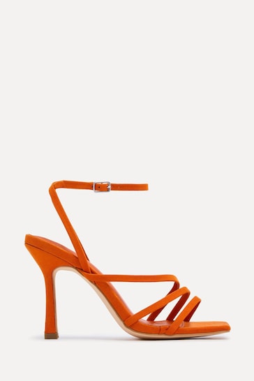 Linzi Orange Scarlett Strappy Heel Sandals With Ankle Strap