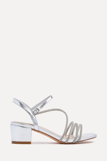 Linzi Silver Riri Diamante Embellished Strappy Heels