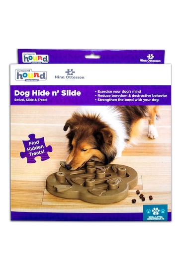 Rosewood Tan Nina Ottosson Dog Hide N Slide Dog Toy Challenge