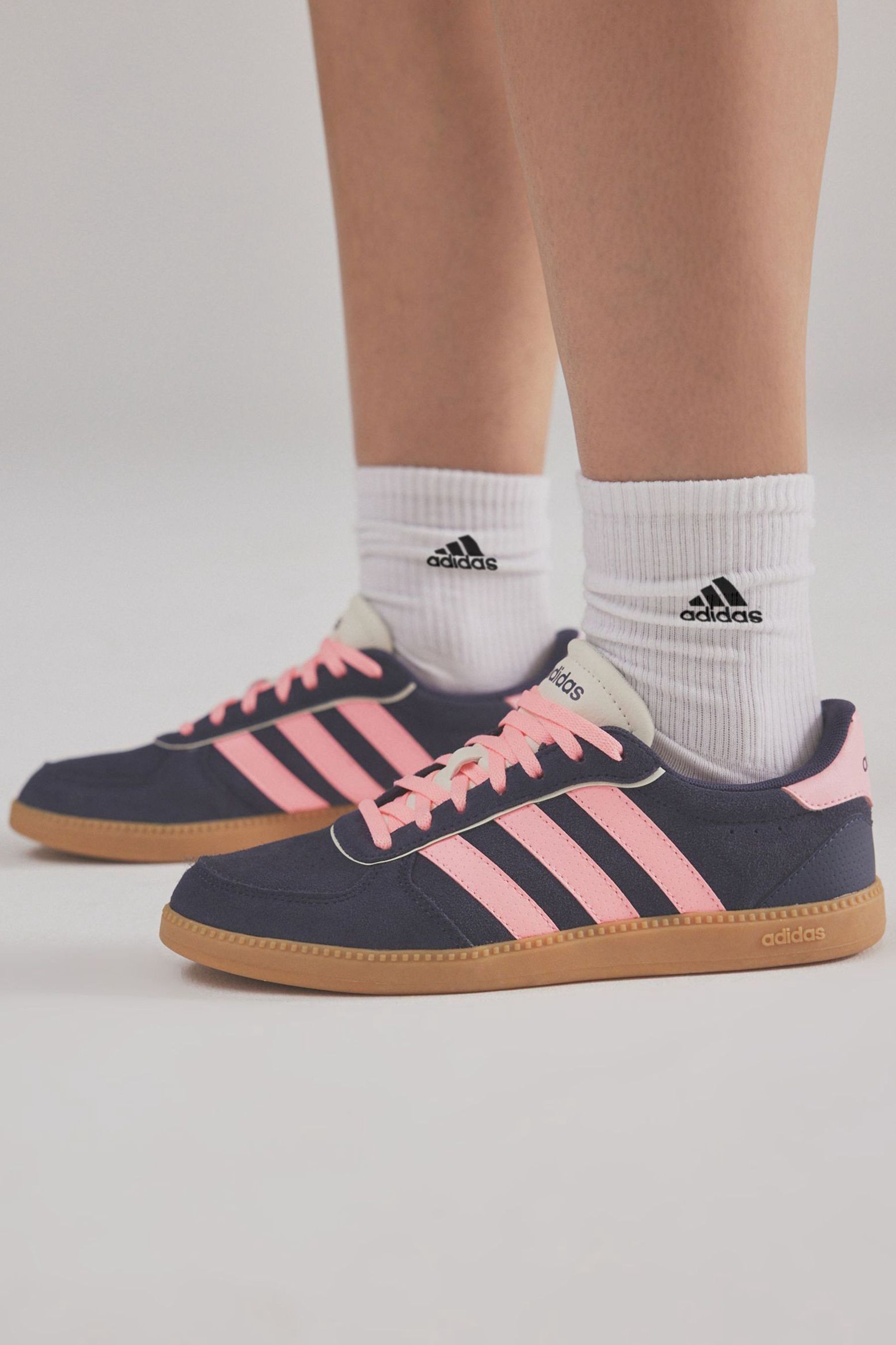 Adidas navy and pink trainers cheap
