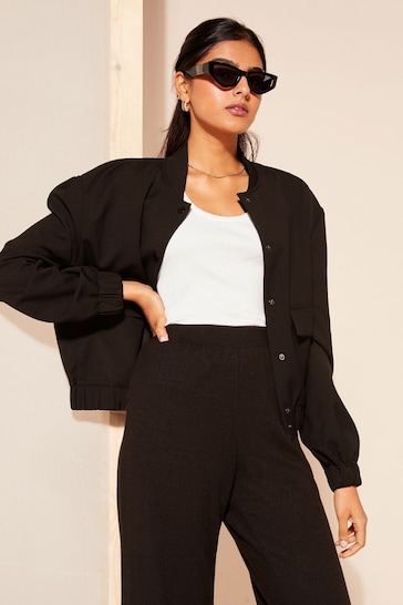 Friends Like These Black Wide Leg Cosy Trouser Co Ord