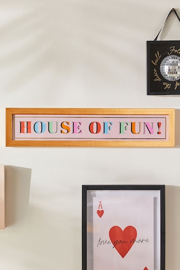 Pink House of Fun Framed Wall Art
