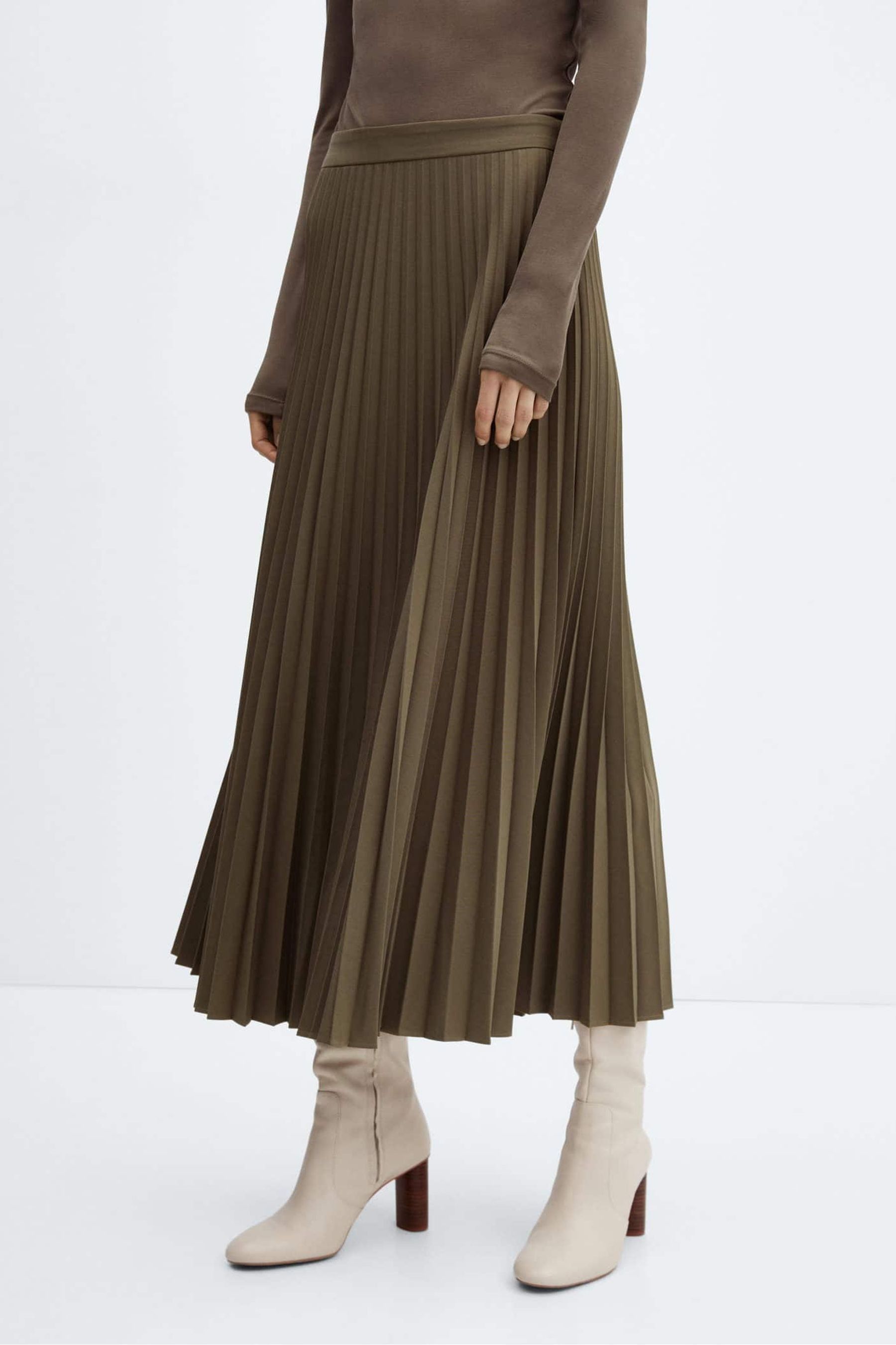 Long pleated deals skirt next