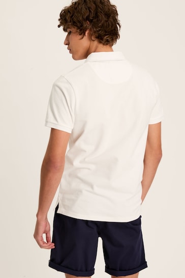 Joules Woody Chalk White Cotton Polo Shirt